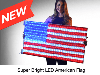 Super Bright LED Lighted American Flags