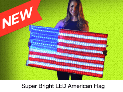 Super Bright LED Lighted American Flags